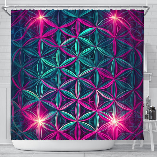 FLOWER LIFE ZOOM SHOWER CURTAIN